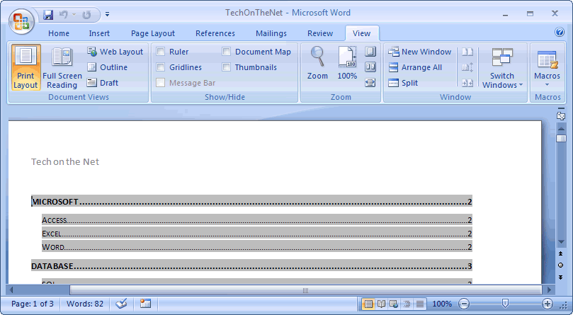 Microsoft Word Show Toolbar