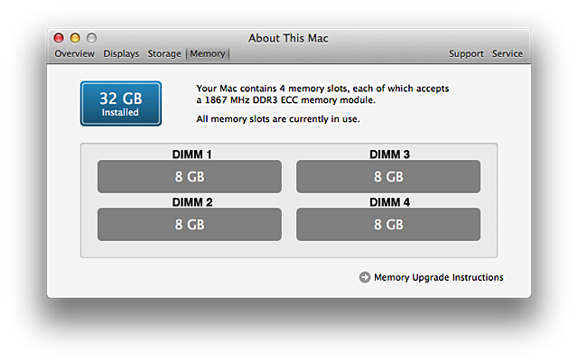 Memory for mac pro 2010